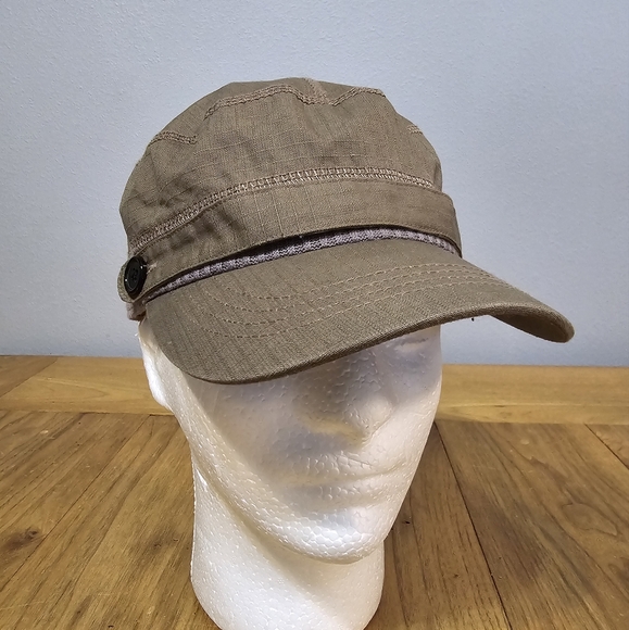 Broner Women's One Size Olive Green & Gray Ripstop Canvas Cap Hat NWOT - Picture 4 of 7